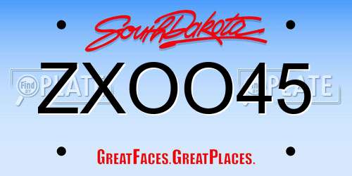 ZXOO45 South Dakota License Plate