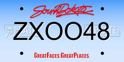ZXOO48 South Dakota License Plate