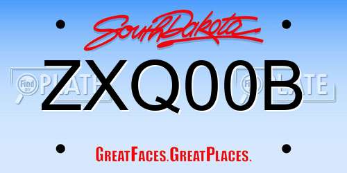 ZXQ00B South Dakota License Plate