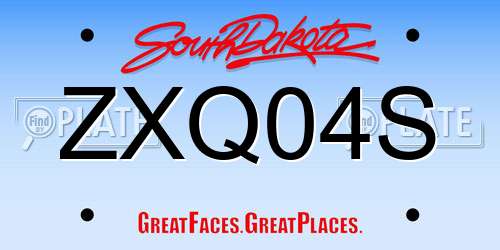 ZXQ04S South Dakota License Plate