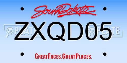 ZXQD05 South Dakota License Plate