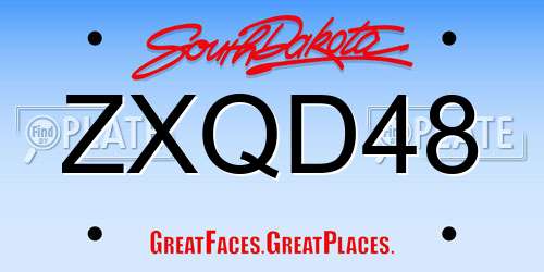 ZXQD48 South Dakota License Plate