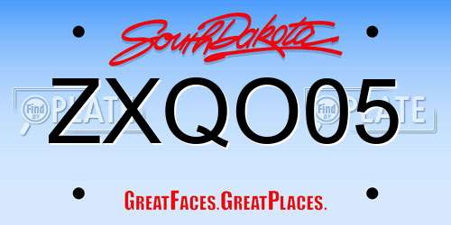 ZXQO05 South Dakota License Plate