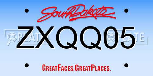 ZXQQ05 South Dakota License Plate