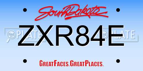 ZXR84E South Dakota License Plate