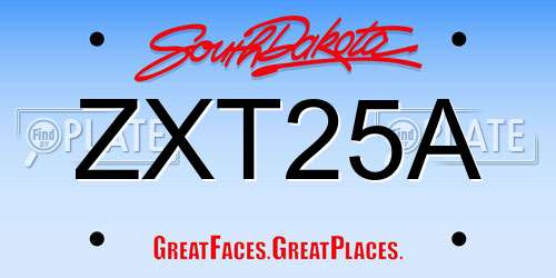 ZXT25A South Dakota License Plate