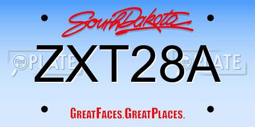 ZXT28A South Dakota License Plate