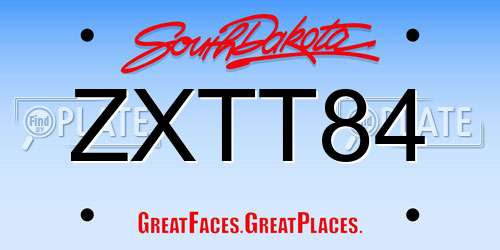 ZXTT84 South Dakota License Plate