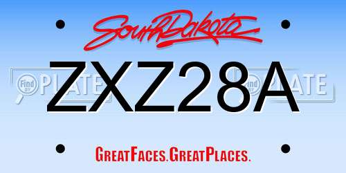 ZXZ28A South Dakota License Plate