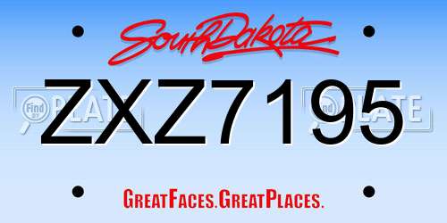 ZXZ7195 South Dakota License Plate