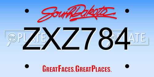 ZXZ784 South Dakota License Plate