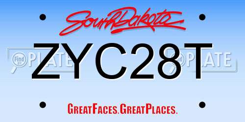 ZYC28T South Dakota License Plate