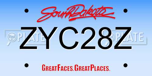 ZYC28Z South Dakota License Plate