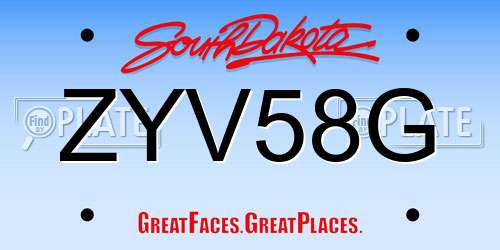 ZYV58G South Dakota License Plate