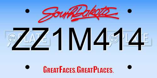 ZZ1M414 South Dakota License Plate