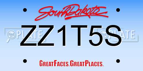 ZZ1T5S South Dakota License Plate