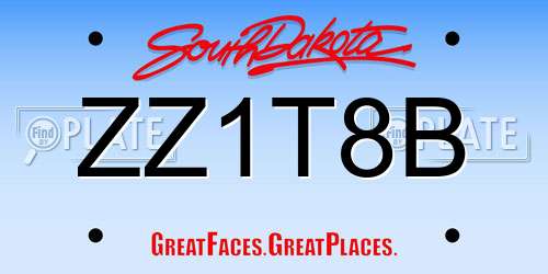 ZZ1T8B South Dakota License Plate