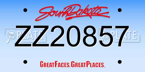 ZZ20857 South Dakota License Plate