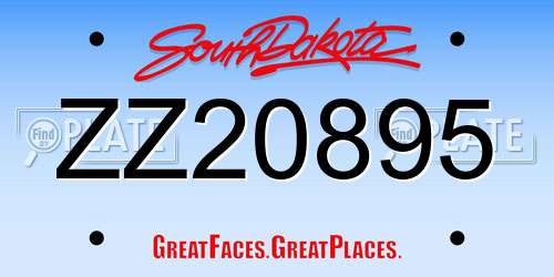 ZZ20895 South Dakota License Plate