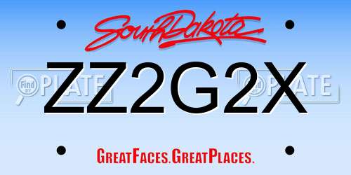 ZZ2G2X South Dakota License Plate