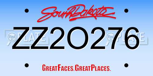 ZZ2O276 South Dakota License Plate