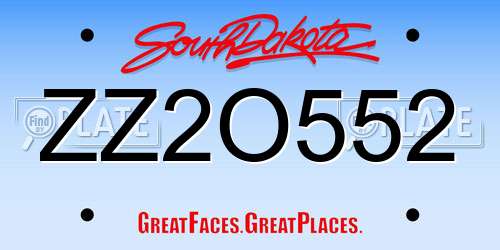 ZZ2O552 South Dakota License Plate