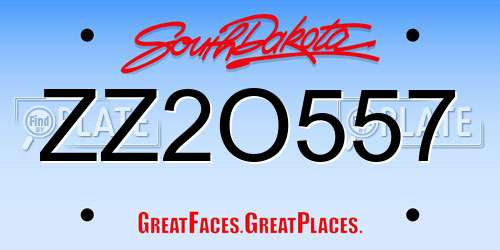 ZZ2O557 South Dakota License Plate
