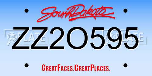 ZZ2O595 South Dakota License Plate