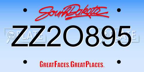 ZZ2O895 South Dakota License Plate
