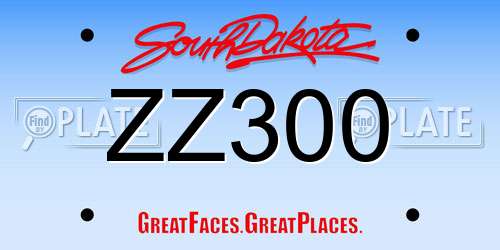ZZ300 South Dakota License Plate