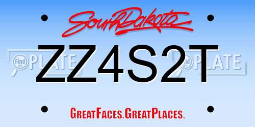 ZZ4S2T South Dakota License Plate
