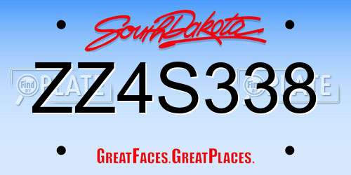 ZZ4S338 South Dakota License Plate