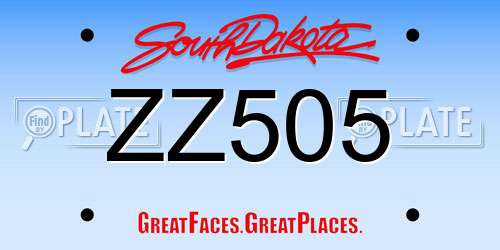 ZZ505 South Dakota License Plate