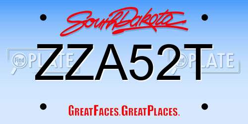 ZZA52T South Dakota License Plate