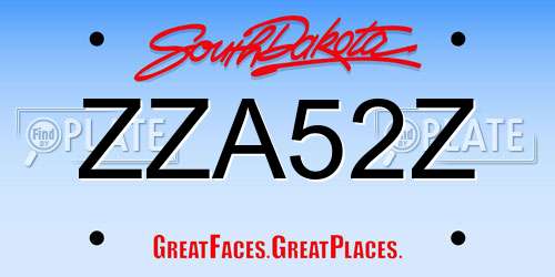 ZZA52Z South Dakota License Plate