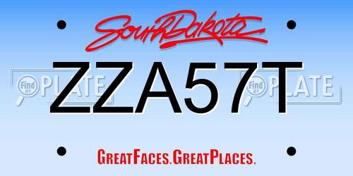 ZZA57T South Dakota License Plate