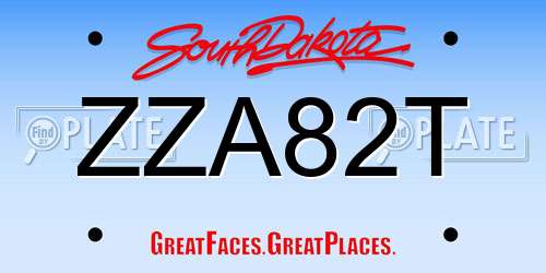 ZZA82T South Dakota License Plate