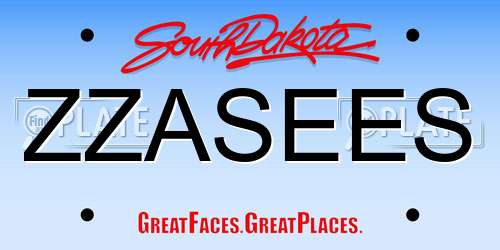 ZZASEES South Dakota License Plate