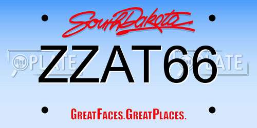 ZZAT66 South Dakota License Plate