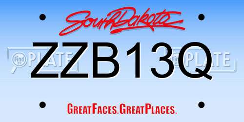 ZZB13Q South Dakota License Plate