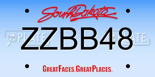 ZZBB48 South Dakota License Plate