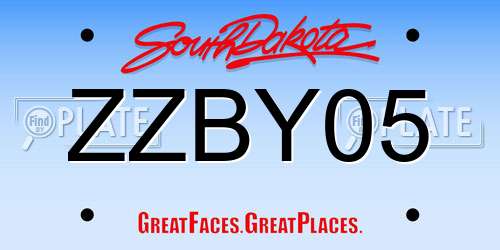 ZZBY05 South Dakota License Plate