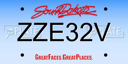 ZZE32V South Dakota License Plate