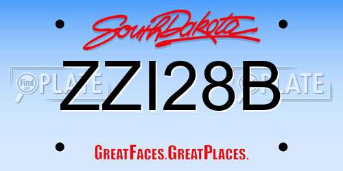 ZZI28B South Dakota License Plate