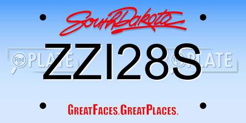 ZZI28S South Dakota License Plate