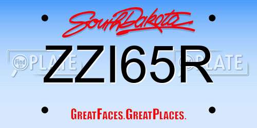 ZZI65R South Dakota License Plate