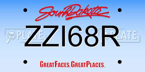 ZZI68R South Dakota License Plate