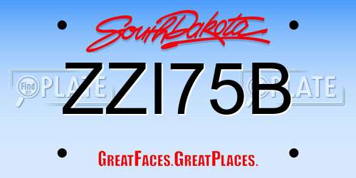 ZZI75B South Dakota License Plate