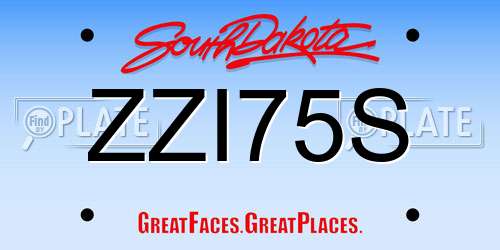 ZZI75S South Dakota License Plate