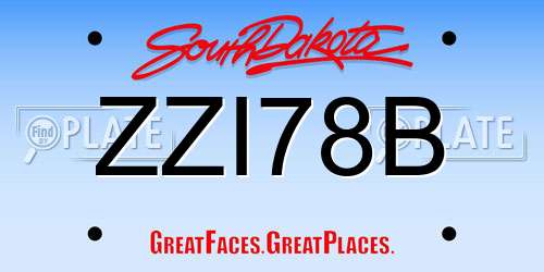 ZZI78B South Dakota License Plate